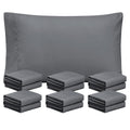 FreshCulture Dark Grey Pillowcases King Size 12 Pack - Bulk Pillowcase Set - Envelope Closure - Soft Brushed Microfiber Fabric -