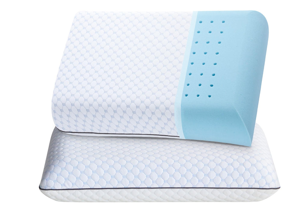 Okao Home Goods 2 Pack Memory Foam Pillows,Queen Ventilated Bed Pillows With Washable Cover, Cooling, Queen 2 Pack