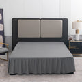 Grey Bed Skirt Twin Size Ruffled Bed Skirt With Split Corners, Twin Bed Skirt 18 Inch Drop, Twin Size Bed Skirt Grey For Ruffled