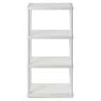 Gracious Living 4 Shelf Fixed Height Solid Light Duty Storage Unit 24 X 12 X 48 Organizer System For Home, Garage, Basement, And Laundry, White