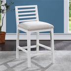 American Woodcrafters Siri White Solid Wood with Gray Fabric Counter Stool