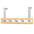 ToiletTree Products Bamboo Stainless Steel Over-The-Door Towel Hooks - Durable Coat, Clothes, and Towel Rack to Use in The Bathr