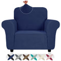Znsayotx Super Stretch Chair Slipcover (31'-46'), New Striped Sofa Chair Covers For Living Room, Dogs Pet Friendly Anti-Slip Chair Protector Spandex Armchair Slipcovers (Navy Blue, Chair)