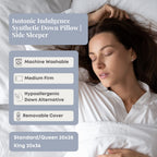Isotonic Synthetic Down Pillow for Side Sleepers - White Stripe - Standard/Queen