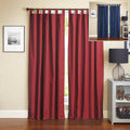 Blazing Needles Two-Tone Reversible Tab Top Twill Curtain Panels, 84" by 52", Navy Blue/Ruby Red 2 Count