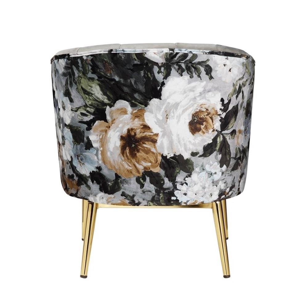 Acme Colla Velvet Upholstered Accent Chair In Gray And Gold