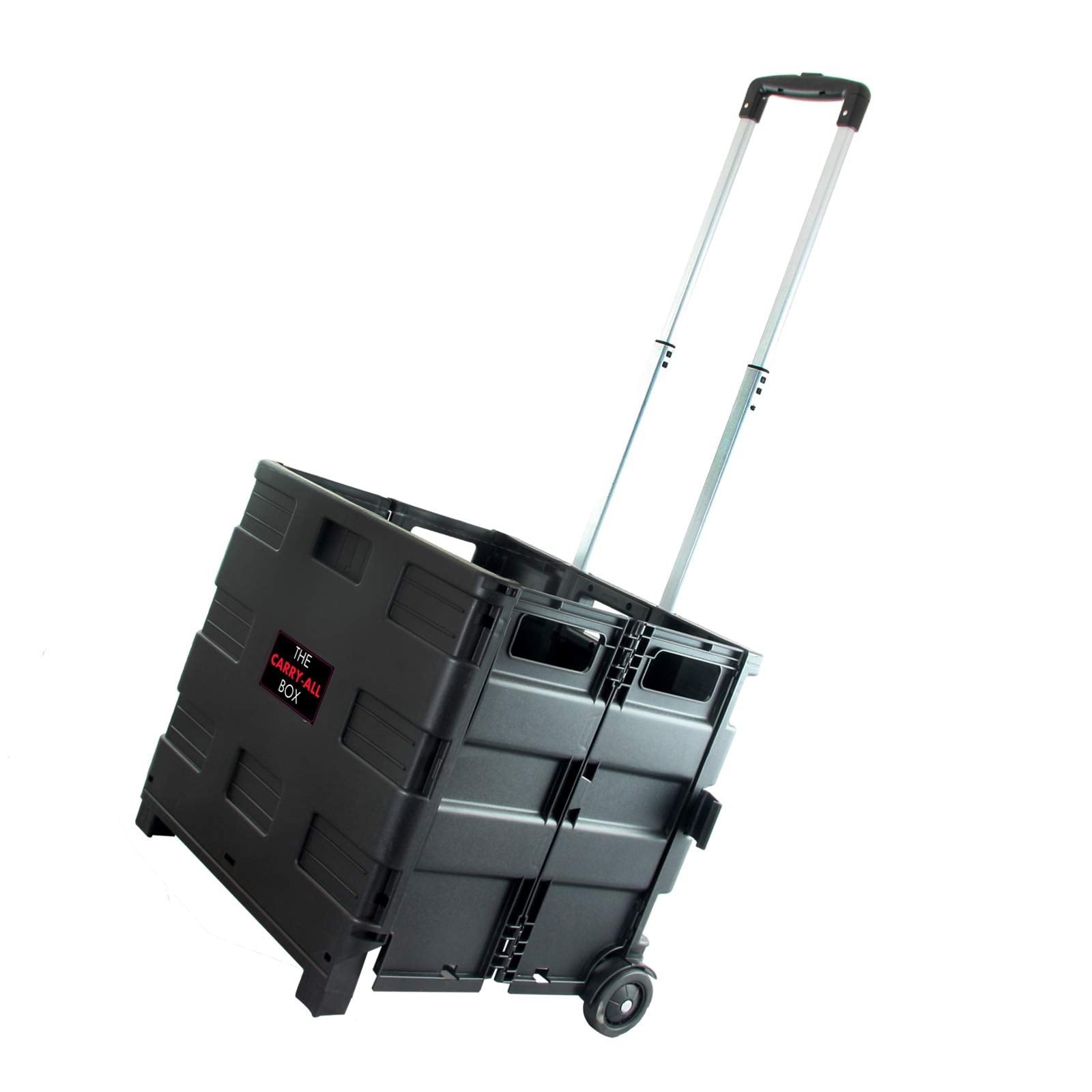 Elama Home Heavy Duty Carry All Easy Folding Cart With Lid Carryall Black