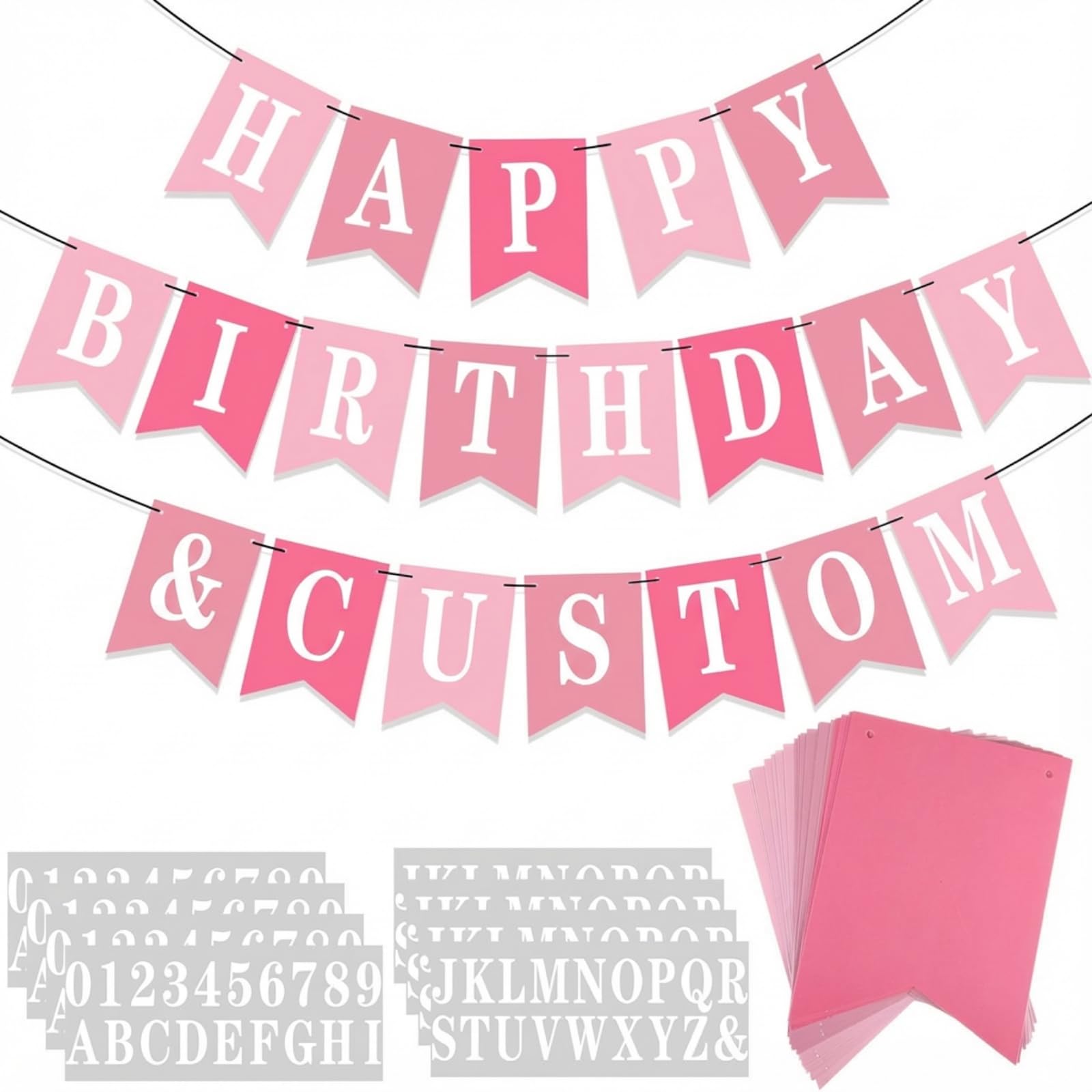 Mooliwe 171 Pcs DIY Custom Banner Kit Make Your Own Customizable Sign for Birthday Wedding Party Decoration Include 20 Paper Pen