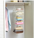 5 Layer Hanging Folding Cloth Rack  5 Layer Folding Clothes Storage Racks Dormitory Closet For Students Wardrobe Shelves Hangin