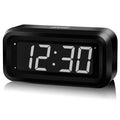 KWANWA Kids Alarm Clock, White Led Clock, Battery Clock, Auto-Night Mode, 12Hr/24Hr, Small Wall Clock, Travel Alarm Clock, Clock