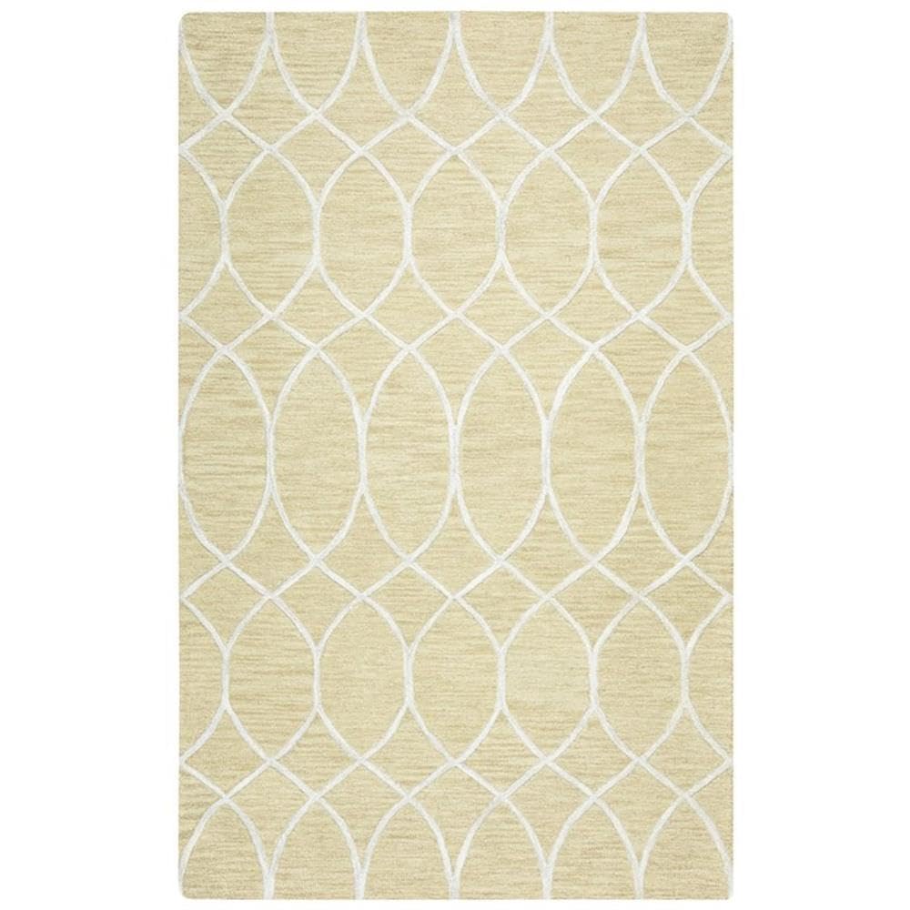Berlin 5' X 8' Trellis Beige/Gray/Rust/Blue Hand-Tufted Area Rug
