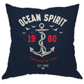 Moslion Nautical Throw Pillow Cover Ocean Spirit Anchor Quote Cotton Linen Decorative Pillow Case 18 x 18 Inch Standard Square C