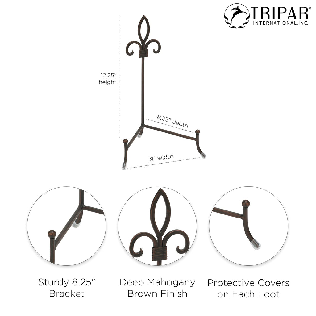 Tripar Large York Metal Display Stand For Pictures, Artwork, Bowls, Cookbooks, Platters, & Plates