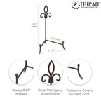 Tripar Large York Metal Display Stand For Pictures, Artwork, Bowls, Cookbooks, Platters, & Plates