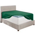 Hearth & Harbor Dark Green Fitted Sheet Queen Size, Extra Deep Pocket Queen Fitted Sheet Only, 1800 Microfiber Fitted Bed Sheet,