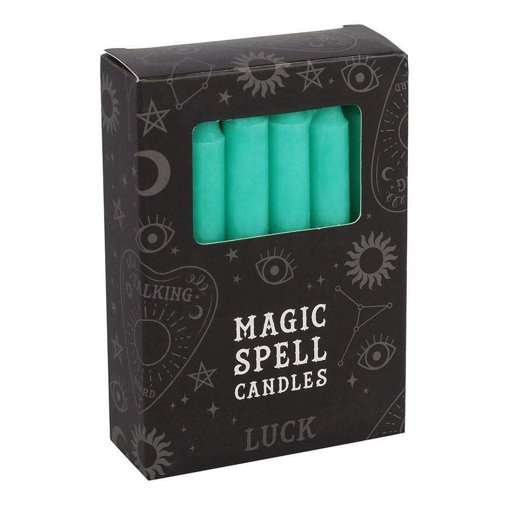 Miss Pretty London Magic Candles- Pack of 12 Green Luck Spell Candles