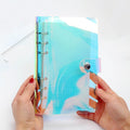 Standard 6-Ring Rainbow Clear Soft Pvc Notebook Cover Protector Round Ring Binder Loose Leaf Folde For Ring-Bound Planner Page (
