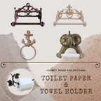 Comfy Hour Antique And Vintage Collection 9' Cast Iron Tissue Holder, Wash Black
