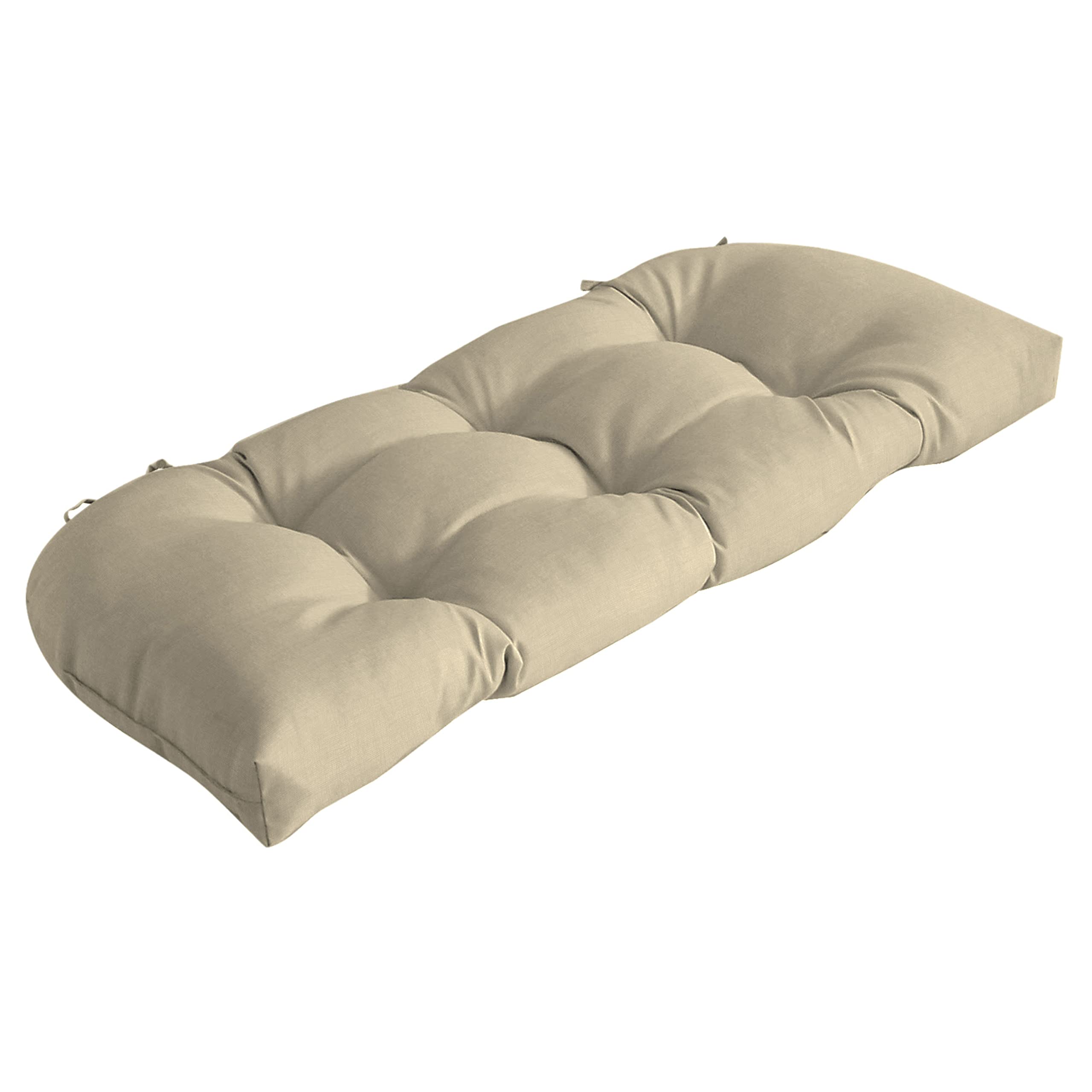 Arden Selections Outdoor Wicker Settee Cushion, 41.5 X 18, Rain-Proof, Fade Resistant 41.5 X 18, Tan Leala