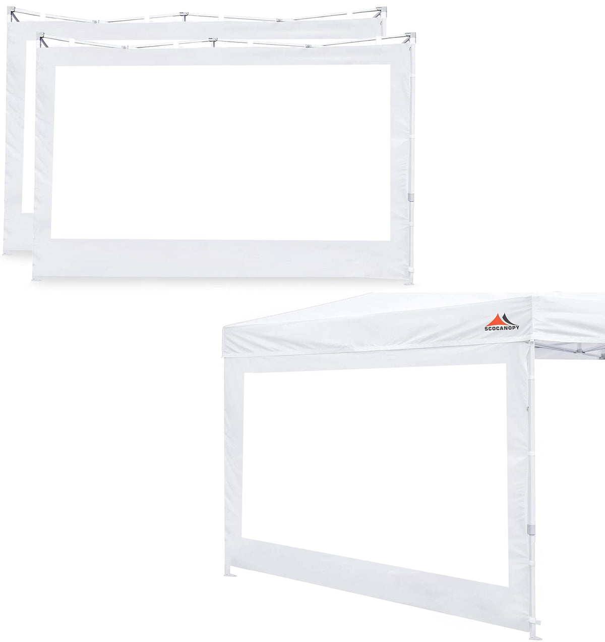 Scocanopy Clear Window Sidewall For 12X12 Canopy Frame, 3 Pack Sunwalls Only,(White)
