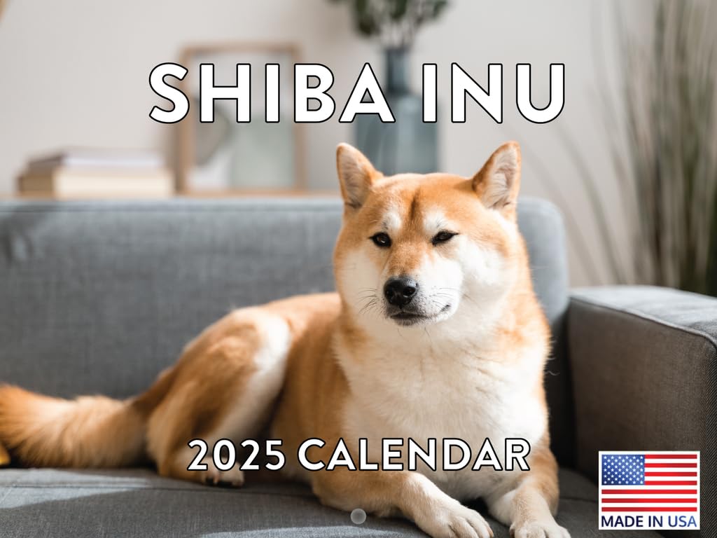Shiba Inu Calendar 2025 Monthly Wall Calender 12 Month | American Made In The Usa
