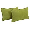 Blazing Needles Corded Solid Microsuede Rectangular Throw Pillows with Inserts (Set of 2), 20" by 12", Mojito Lime