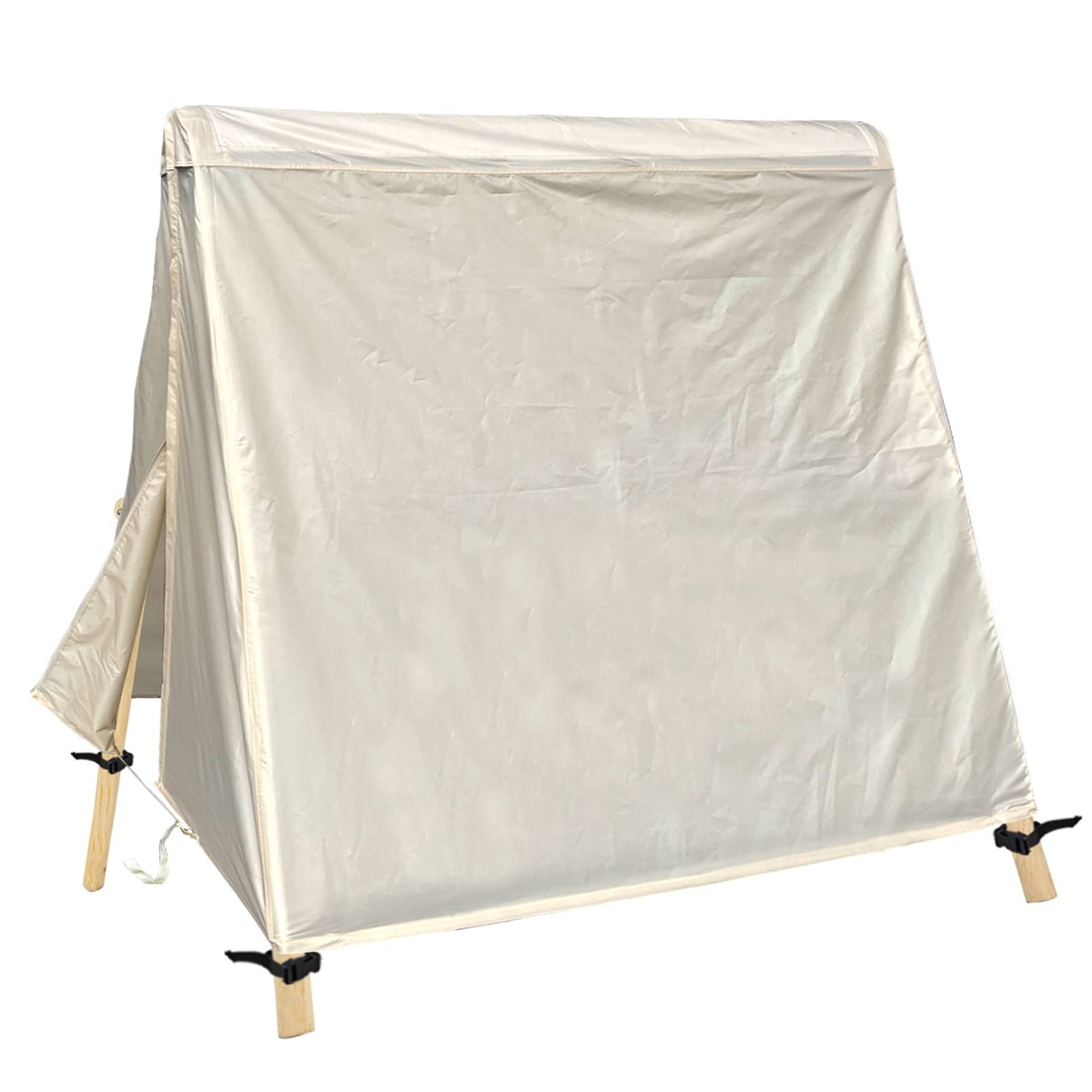 Patio Swing Cover A-Frame Swing Covers Waterproof 3 Seat Uv Resistant Weather Protector For Outdoor Courtyard Patio Furniture 72X67X55 Inch Beige