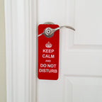 Graphics And More Keep Calm And Do Not Disturb Red Plastic Door Knob Hanger Sign
