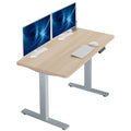 VIVO Electric 43 x 24 in Standing Desk, Memory Height Adjustment, 1B Series, Holds 220 lbs, One-Piece Light Wood Top, Gray Frame