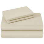 Homeideas Full Size Bed Sheets - 6 Piece Set (Cream) - Extra Soft Brushed Microfiber 1800 Bedding Sheets, Deep Pocket, Wrinkle &