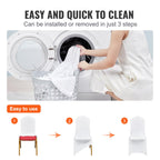 Vevor 30 Pcs Flat-Front Chair Covers Polyester Spandex Chair Cover Stretch Slipcovers, Wedding, Holiday, Banquet, Party, Celebration, Dining,White