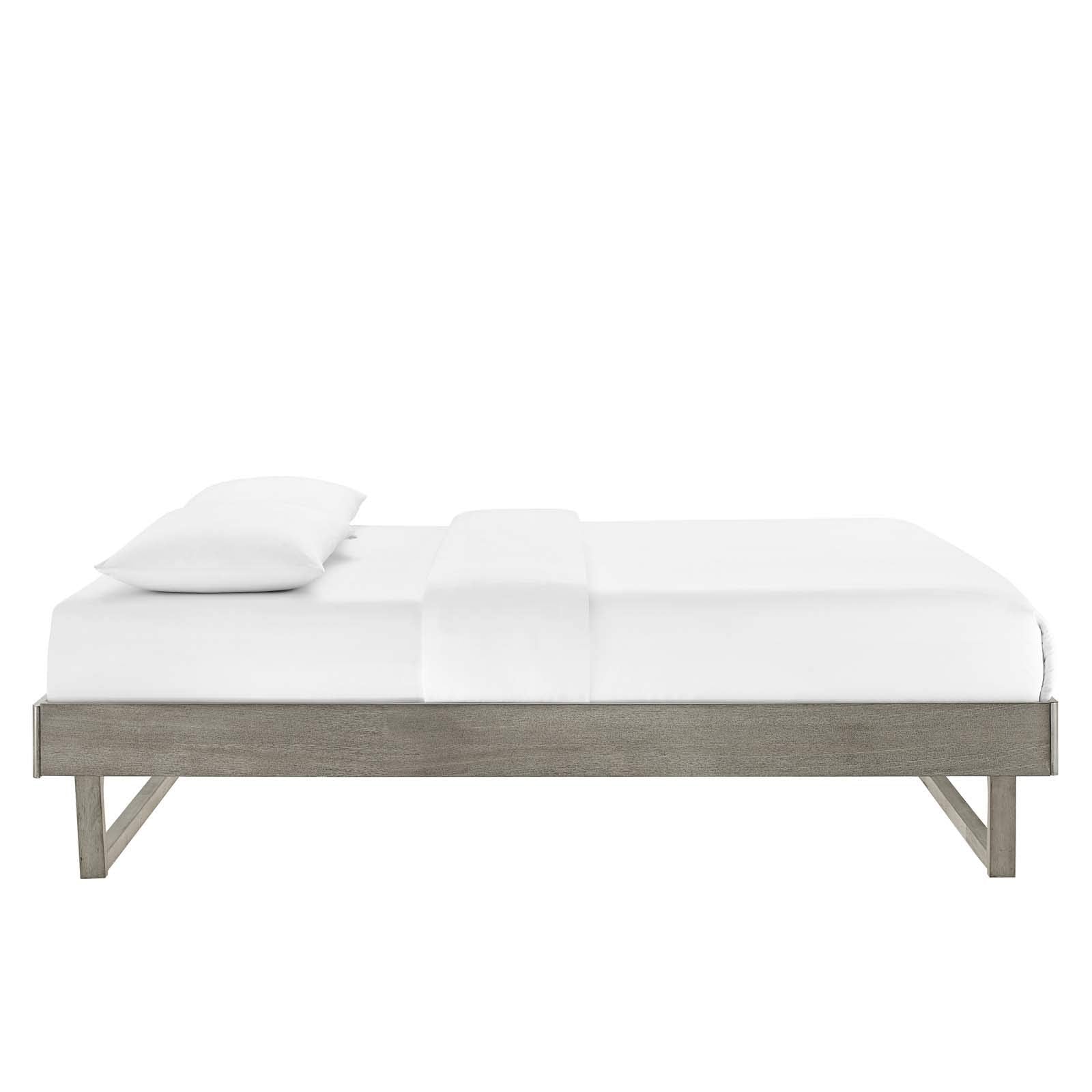 Modway MOD-6214-GRY Billie Queen Wood Platform Bed Frame, Gray