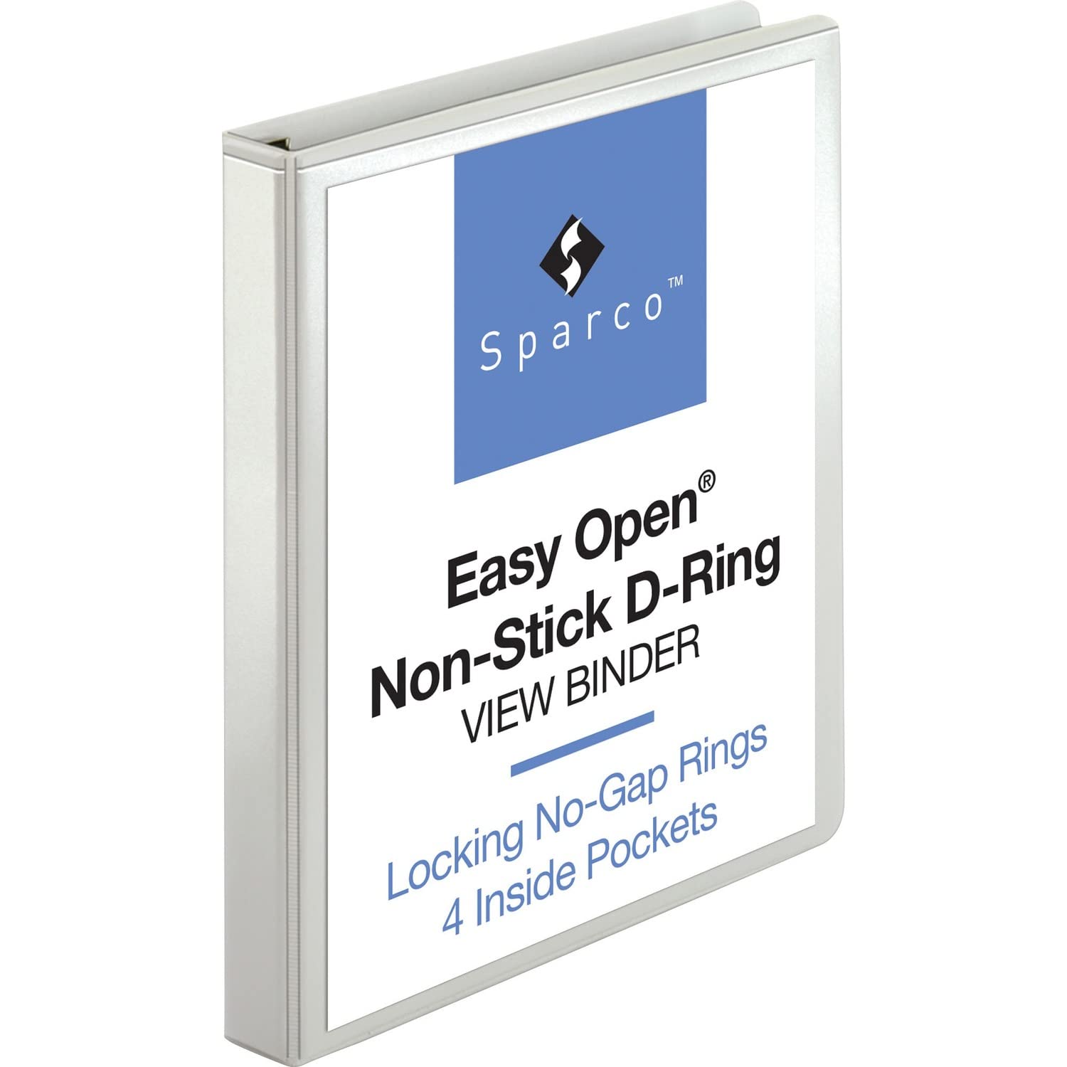 Sparco 26955 Locking D-Ring View Binder,1-Inch Capacity,11-Inch X8-1/2-Inch ,White