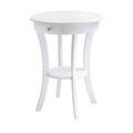 Winsome Sasha Round Accent Table with Drawer and Shelf, for Bedroom, Living Room, 27", White