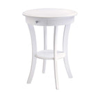 Winsome Sasha Round Accent Table with Drawer and Shelf, for Bedroom, Living Room, 27", White