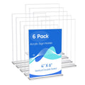 Zongxing 10 Pack Acrylic Sign Holder 4 X 6, Clear Double Side T Shape Acrylic Table Sign Stands For Displaying, Flyer Holder Pap
