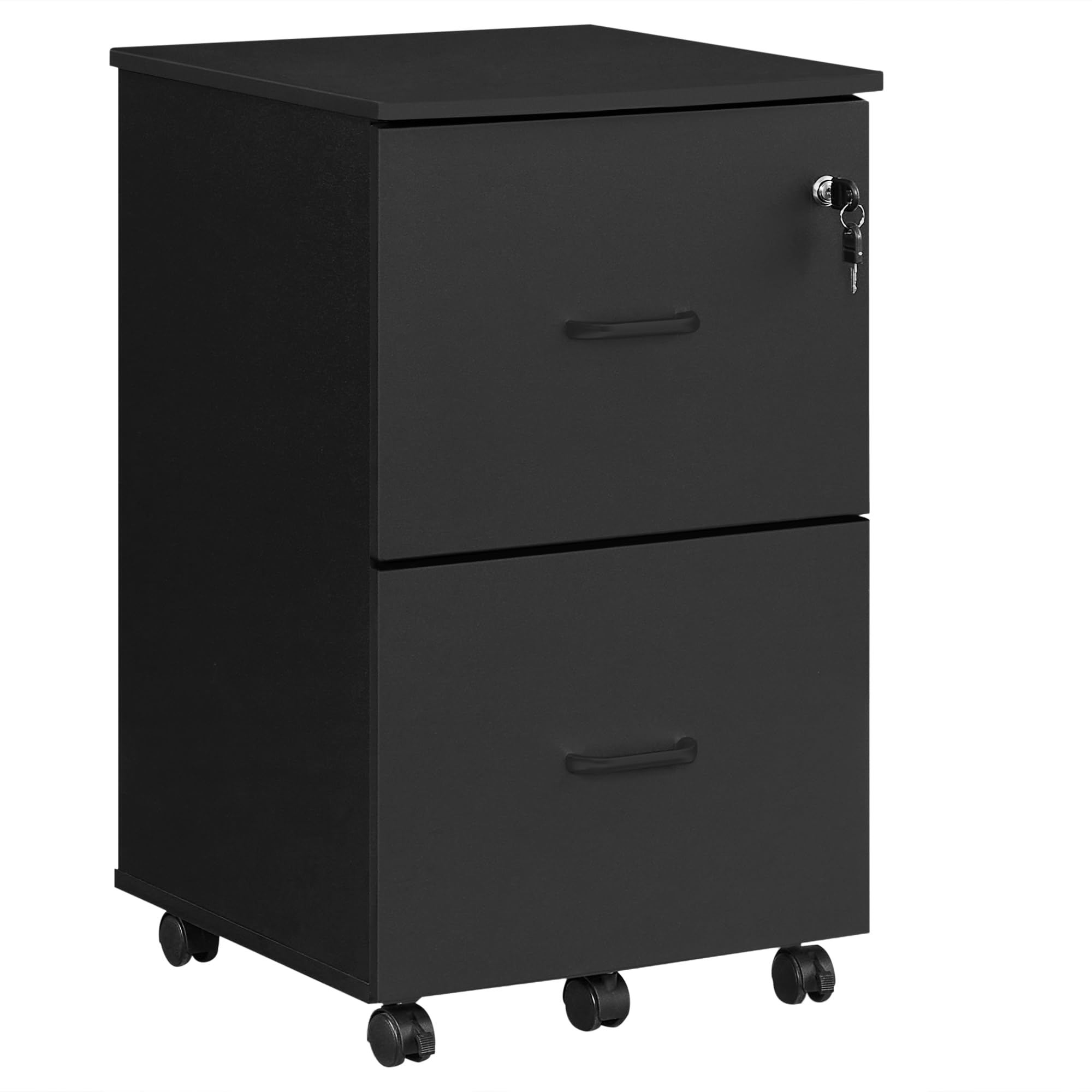 VASAGLE 2-Drawer File Cabinet, Locking Filing Cabinet for Home Office, Small Rolling Printer Stand, A4, Letter-Size Hanging File