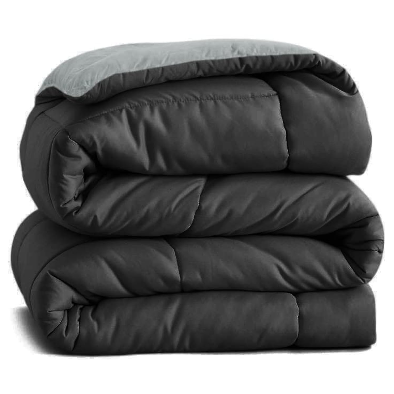 Bsb Home Microfiber Reversible Ac Comforter/Blanket For Double Bed | Ultra Soft & Dual Colour All Weather Duvet |Light Grey & Bl