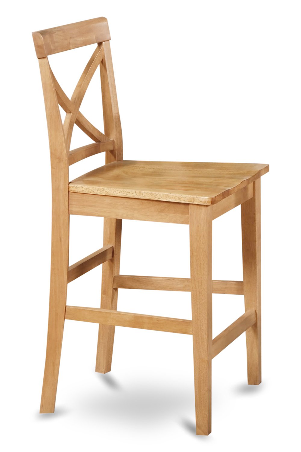 East West Furniture JAPB3-OAK-W 3 Piece Counter Height Pub Set for Small Spaces Contains a Round Kitchen Table with Pedestal and 2 Dining Room Chairs, 36x36 Inch, Oak