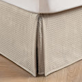 Miye Pleated Waffle Weave Bed Skirt, Tailored Dust Ruffle 14 Inch Drop Easy Fit, Machine Washable (Cream, Full - 14'' Drop)