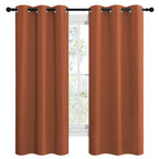 Nicetown Bedroom Halloween Blackout Curtains 68 Inches Long, Privacy And Thermal Insulated Blackout Drapes For Windows (Burnt Or