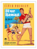 Elvis Presley in Blue Hawaii - Vintage Film Movie Poster by Rolf Goetze c.1961 - Fine Art Matte Paper Print (Unframed) 24x32in