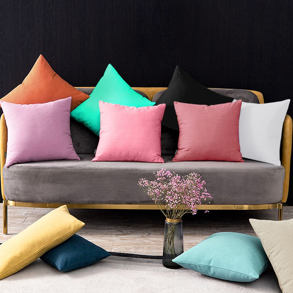 Coddsmz 6 Pack Decorative 100% Cotton Pillow Covers Square Cushion Cover Solid Diy Throw Pillowcase For Spring Home Bed Sofa Hal