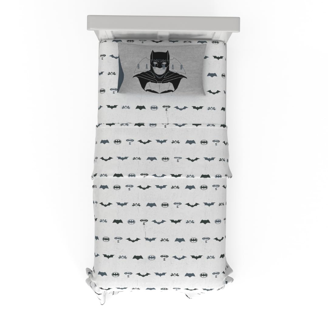 Franco Batman DC Comics Twin Sheet Set - Super Soft Microfiber Bedding, Officially Licensed, College Dorm Essentials