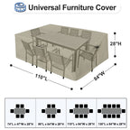 Outdoorlines Outdoor Waterproof Patio Table Furniture Set Covers - Rectangle Couch Sectional Cover Outside Weatherproof Patio Furniture Covering For Deck, Lawn And Backyard 110'L X 84'W X 28'H, Camel