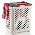 Flairis Multipurpose Foldable Laundry Basket with Wheels  Collapsible Hamper with Lid, Durable Handles & Removable Liner  Roll