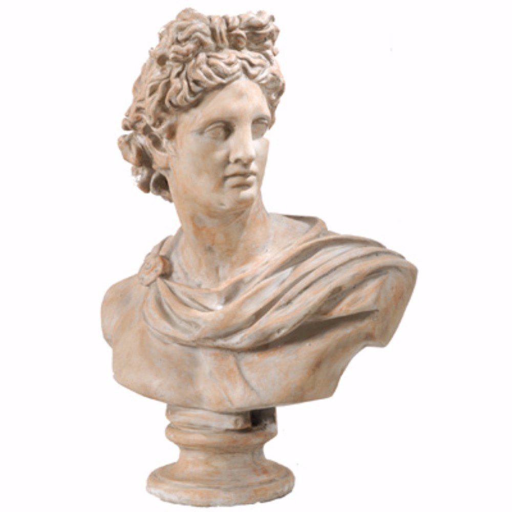 Benjara Antiquely Composed Placidia Bust Statue, Brown
