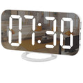 SZELAM Digital Clock Large Display, LED Electric Alarm Clocks Mirror Surface for Makeup with Diming Mode, 3 Levels Brightness, D