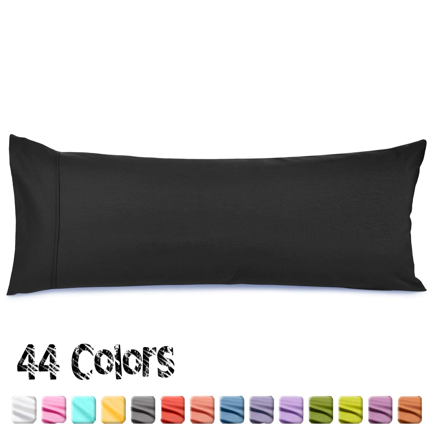Nestl Body Pillow Cover - Soft Body Pillow Pillowcase - Lightweight Black Pillowcase - Microfiber Body Pillow Case Cover - 20X54 Inches - Envelope Closure