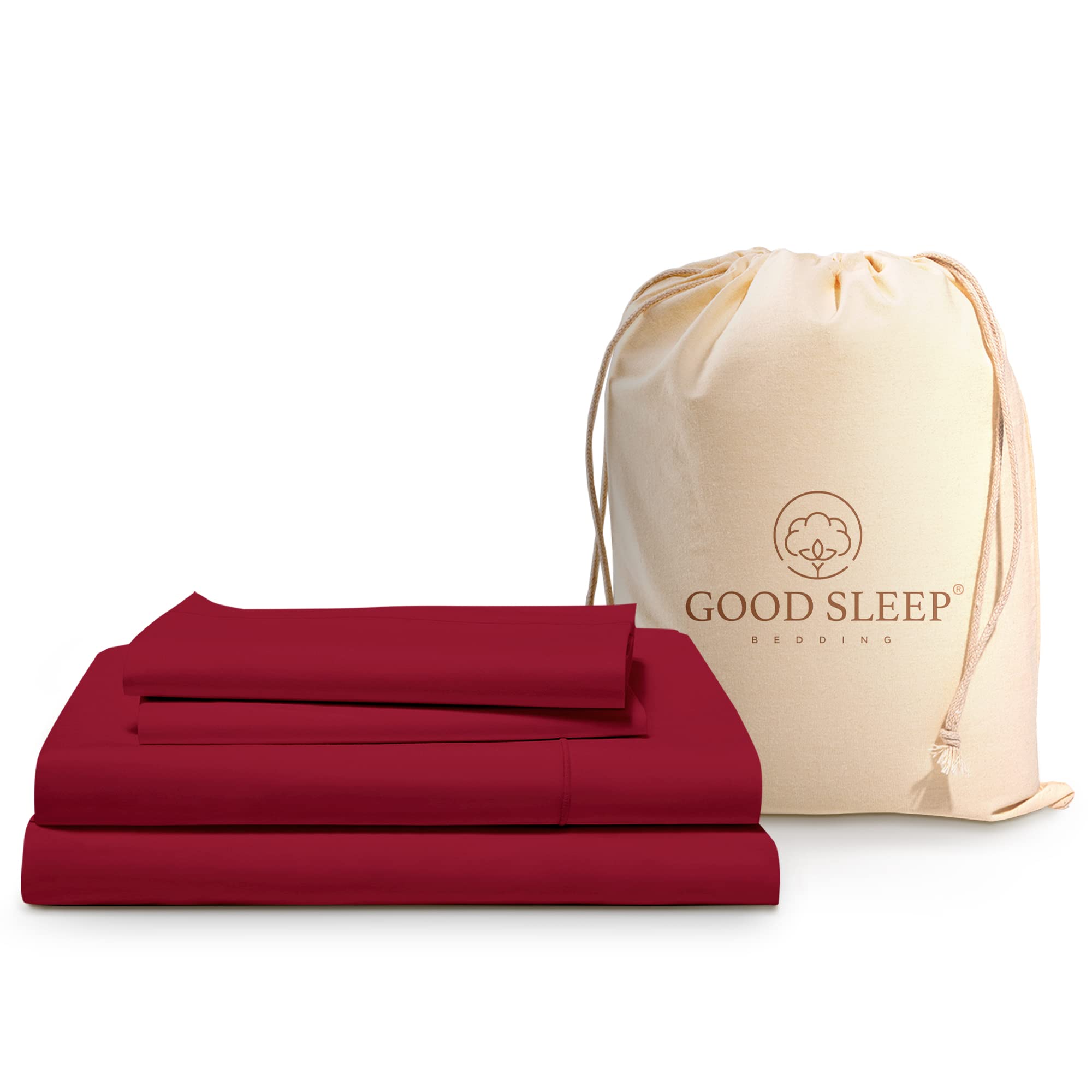 Good Sleep Bedding Queen Sheets Egyptian Cotton - 1000 Tc, 4 Pc Cooling Bed Sheets Queen, Solid Sateen Weave, Bed Sheets Queen S
